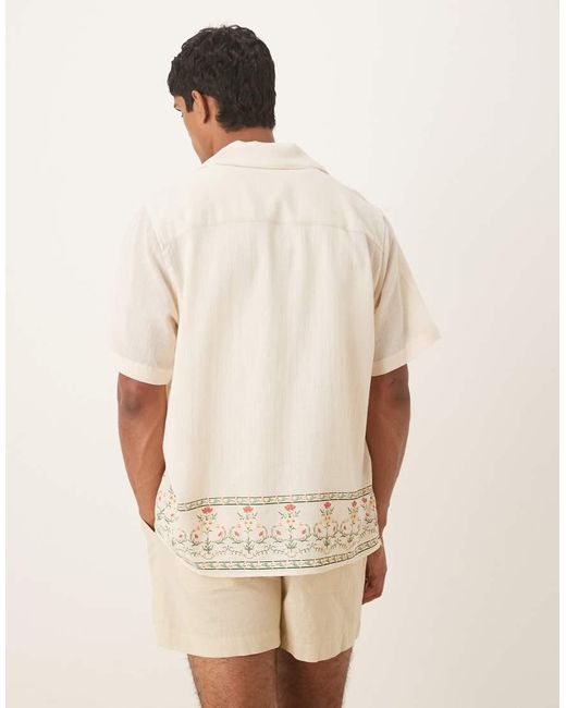 Camisa Holgada Con Estampado De Tejido Texturizado De -Neutro ASOS de hombre de color Natural