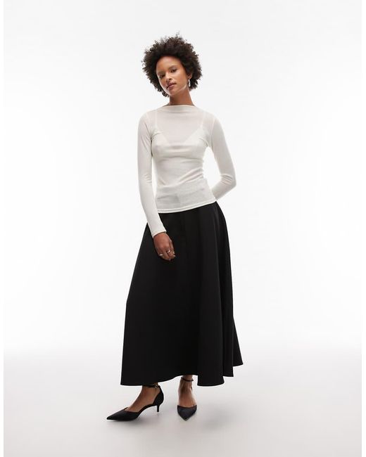 ASOS White Tailored Circle Maxi Skirt