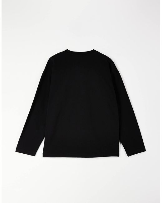 T-shirt oversize épais à manches longues ASOS pour homme en coloris Black