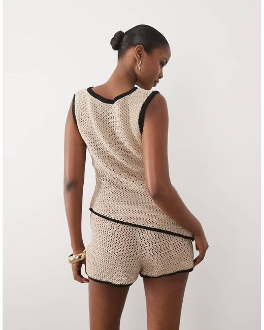 ASOS Brown Crochet Short Co Ord