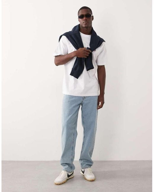 Only & Sons White Relaxed Fit T-shirt With Drink Back Print for men