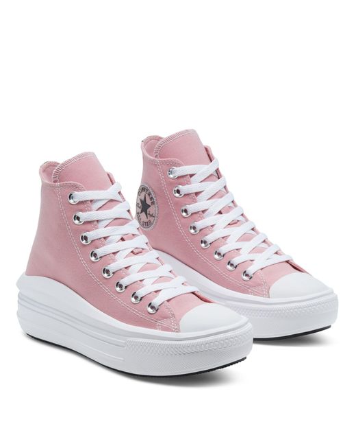 Converse Rubber Move Platform High-top Sneakers in Pink | Lyst