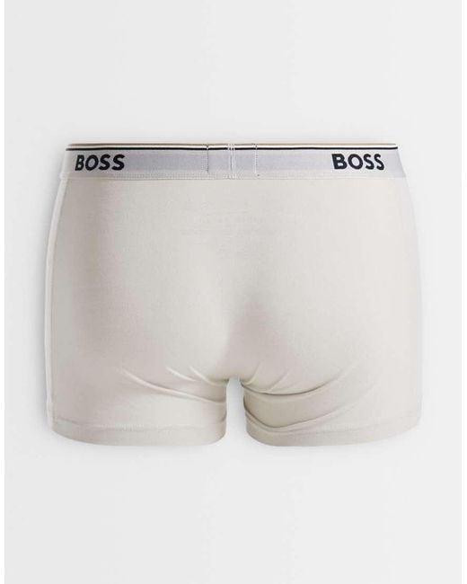 Boss Blue Power 3 Pack Logo Waistband Trunks for men