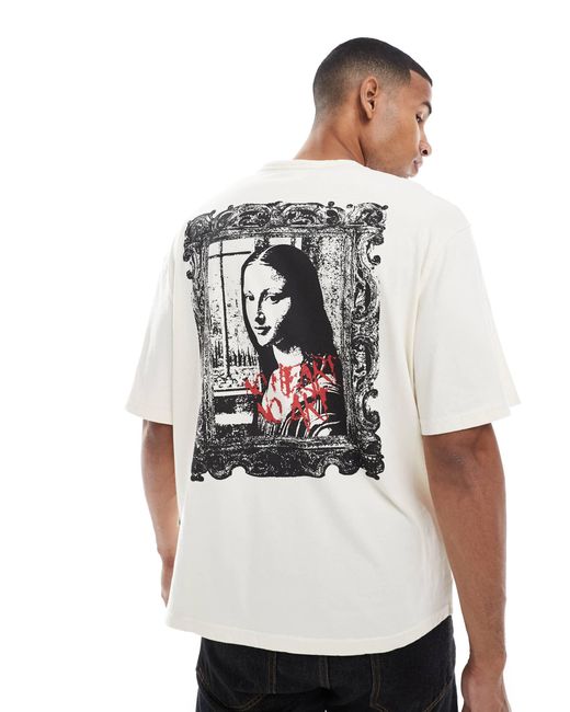 Redefined Rebel White Oversized Motif Back T-shirt for men