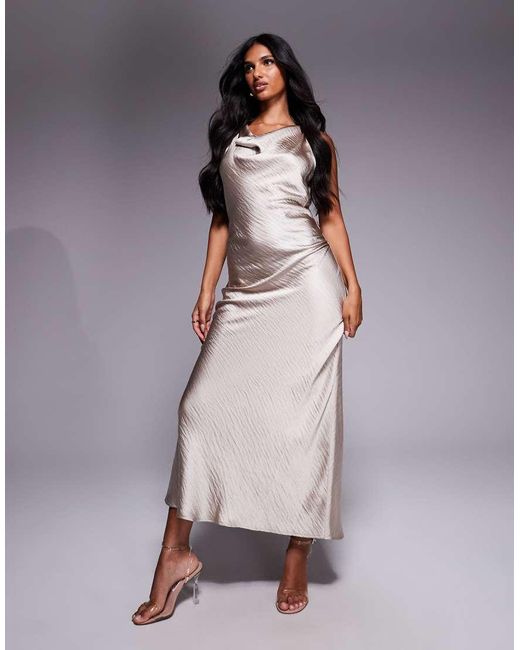 TFNC London Purple High Neck Maxi Dress