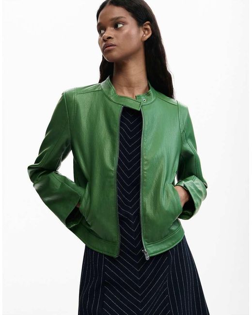 Desigual Green Jacket Faux Leather