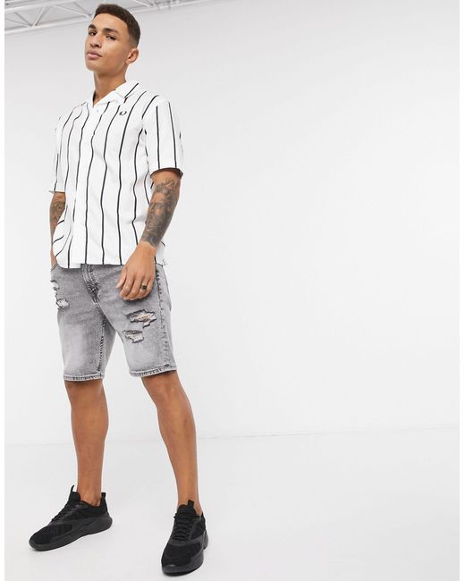 Fred Perry Cotton Striped Revere Collar 