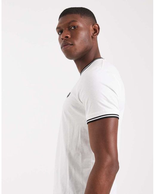 Fred Perry Blue Twin Tipped T-Shirt for men