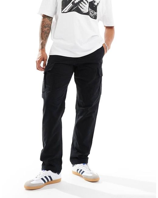 Jack & Jones Black Loose Fit Cargo Trouser for men