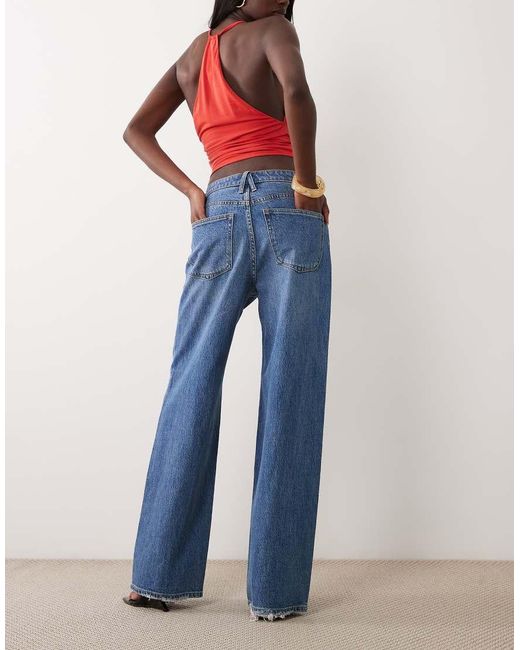 GOOD AMERICAN Blue Vintage High Waist Wide Leg Jeans