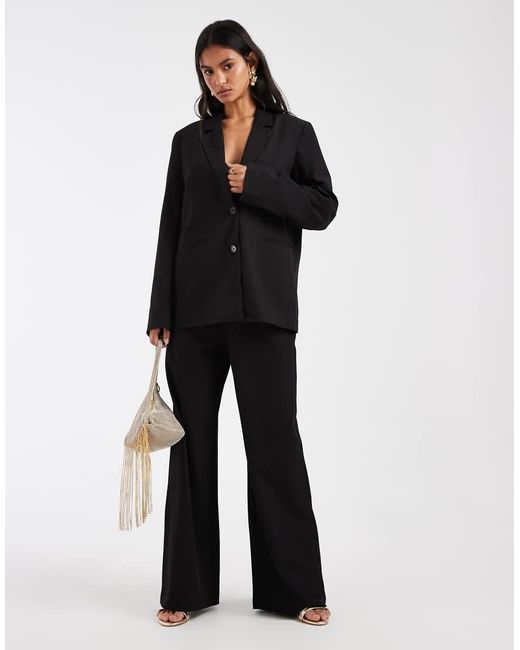 Pieces Black Oversized Tailored Blazer Co-ord