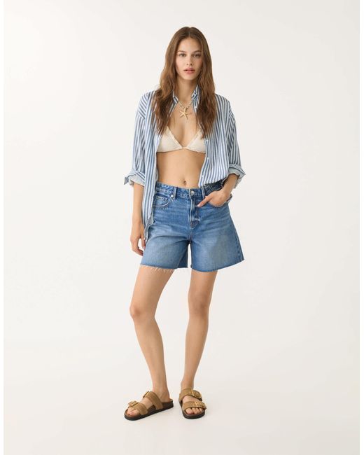 Stradivarius Blue – daily – hemd aus leinenmix