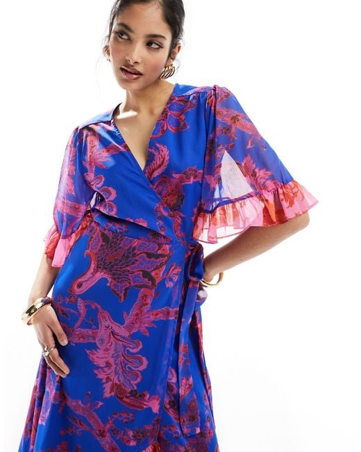 Hope & Ivy Purple Wrap Maxi Dress