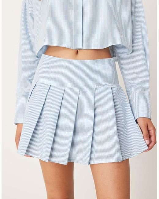 ASOS Gestreepte Tennisrok in het Natural