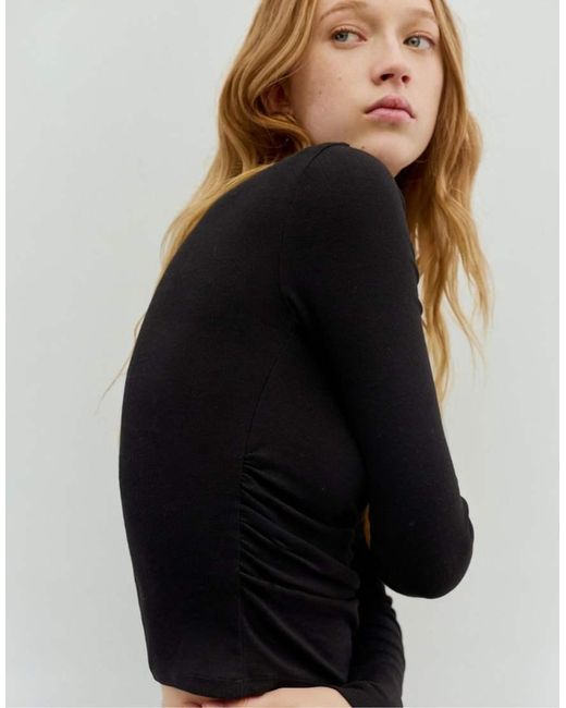 Pull&Bear Black High Neck Top