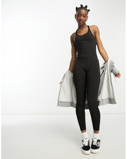 Stradivarius Black Scoop Neck Unitard