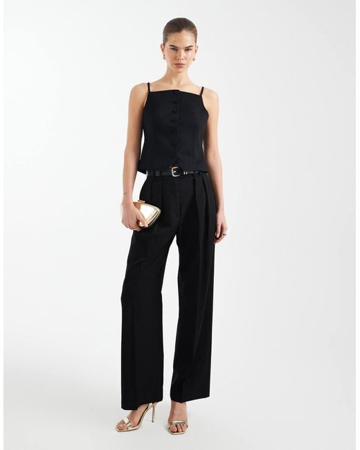 ASOS Black Tailored Button Through Cami Top