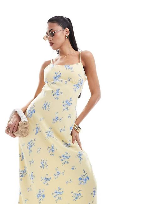 Hollister Natural Floral Print Midaxi Dress