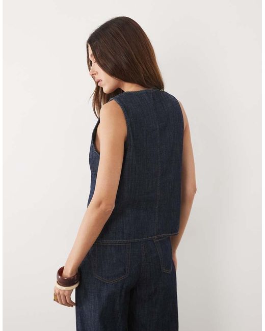 Mango Blue Lia Denim Vest