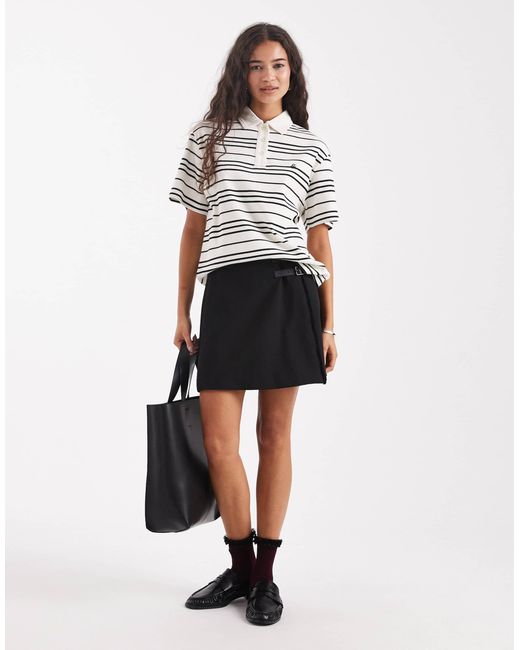 T-shirt style rugby en coton à rayures avec logo brodé - crème 4th & Reckless en coloris White