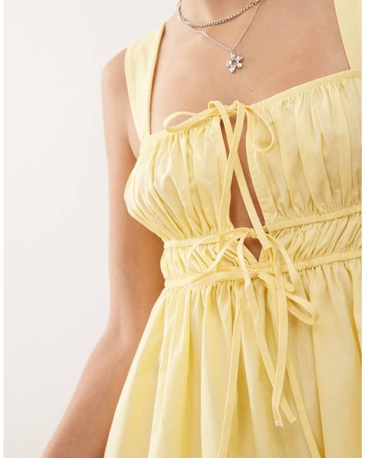 Collusion Natural Tie Detail Maxi Dress