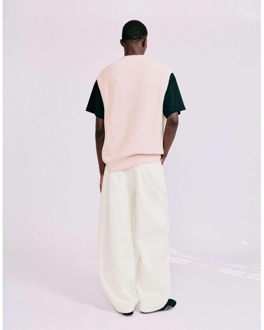 Pull&Bear Strickweste in Natural für Herren