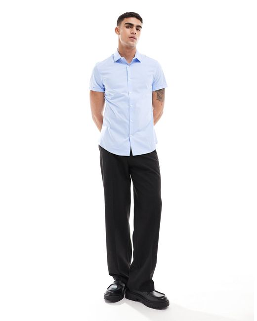 ASOS White 2 Pack Stretch Slim Fit Work Shirt for men