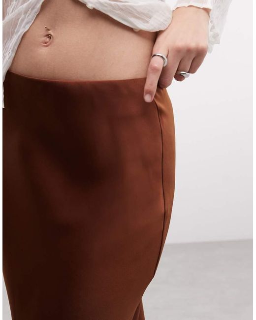 ASOS White Satin Maxi Skirt