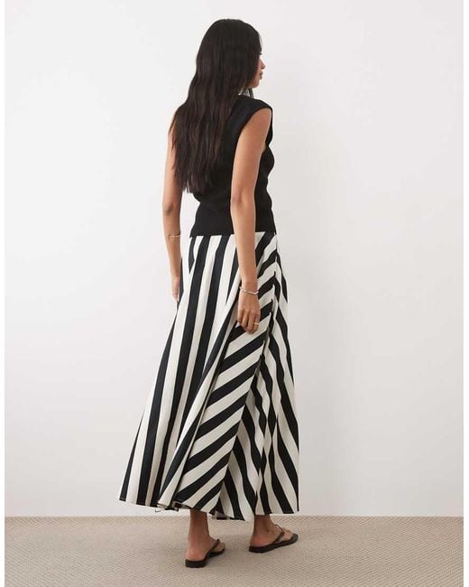 ASOS White Cotton Sateen Volume Circle Skirt