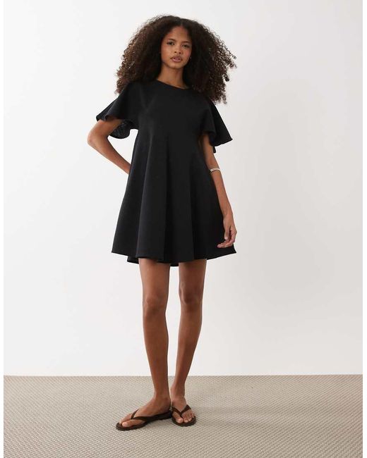 ASOS Black Smock T-shirt Mini Dress