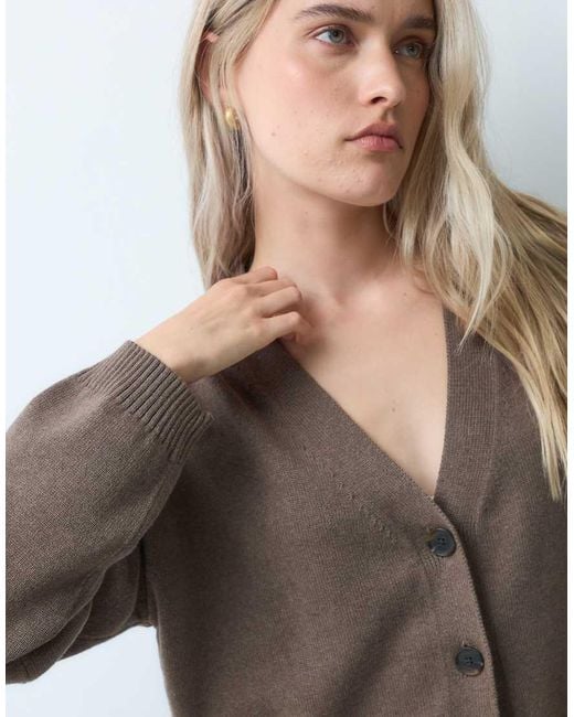Gap Brown Cotton Barrel Sleeve Cardigan