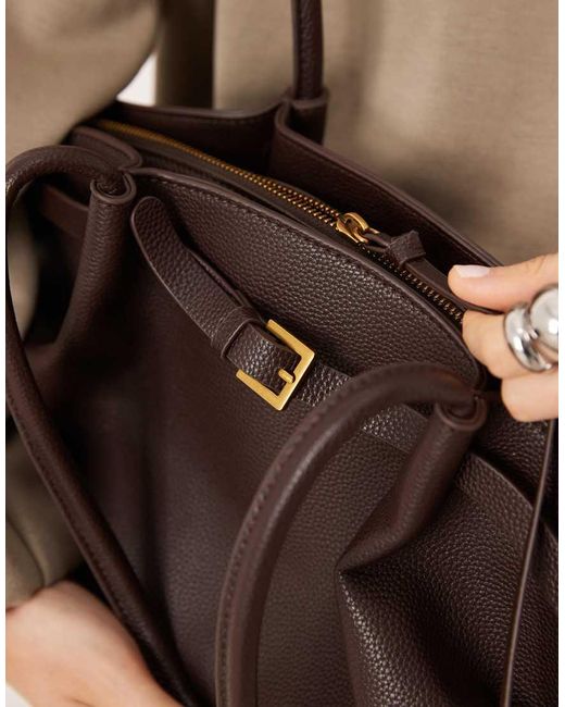 Gina Tricot Natural Small Fold Detail Tote Bag
