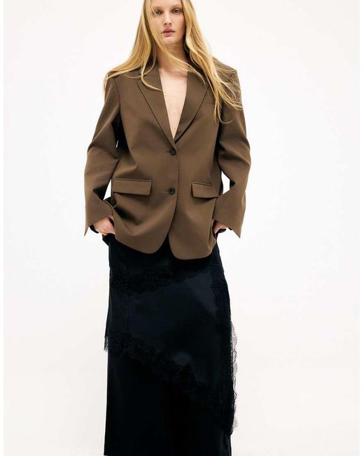 NA-KD Brown Oversized Tie Back Detail Blazer