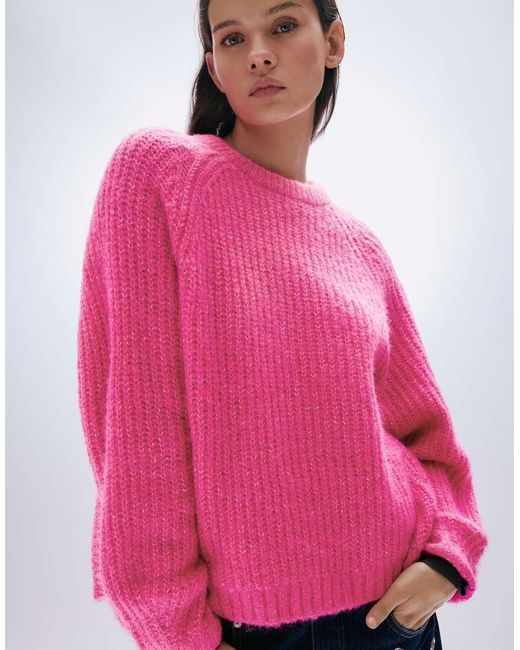 Pull&Bear Pink Purl Knit Jumper