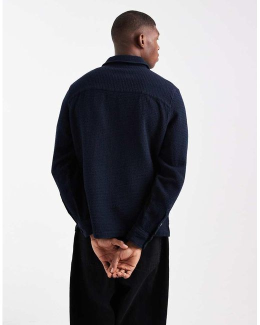Farah Blue Castlefield Long Sleeve Shirt for men
