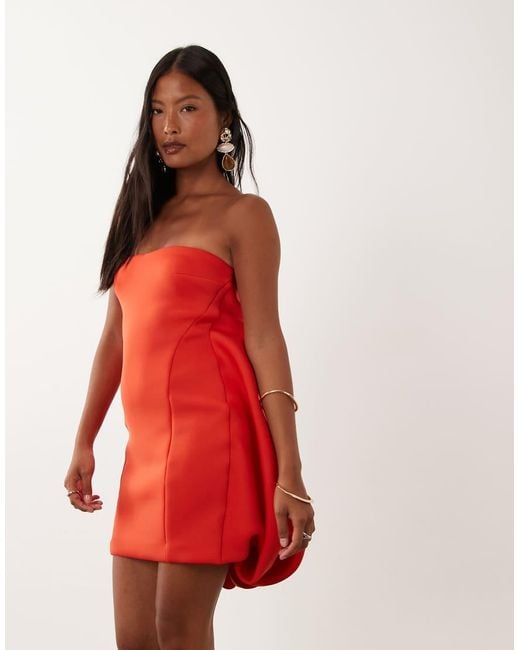 ASOS Red Asos Design Petite Bubble Mini Dress