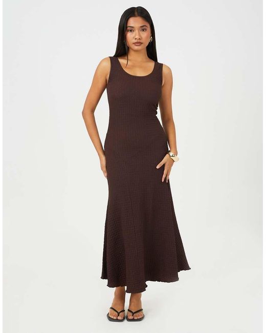Brave Soul Textured Jersey Lace Strappy Fit And Flare Maxi Dress