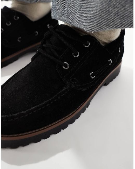 Jack & Jones Blue Suede Boat Shoes for men