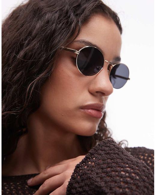 Mango Brown Metal Frame Sunglasses