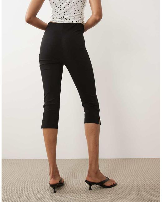 ASOS Natural Asos Design Tall Bengaline Side Slit Capri Pants