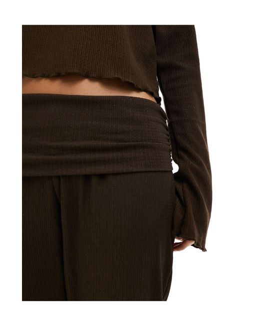 ONLY Black Fold Over Waistband Flare Co-ord Trouser