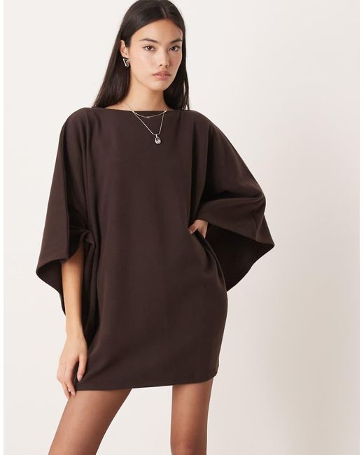 ASOS Natural Supersoft Cape Mini Dress