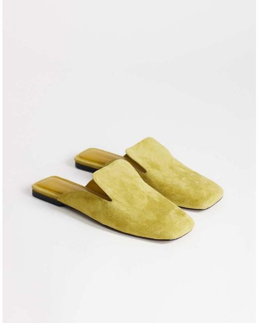 TOPSHOP Yellow Della Real Suede Mule