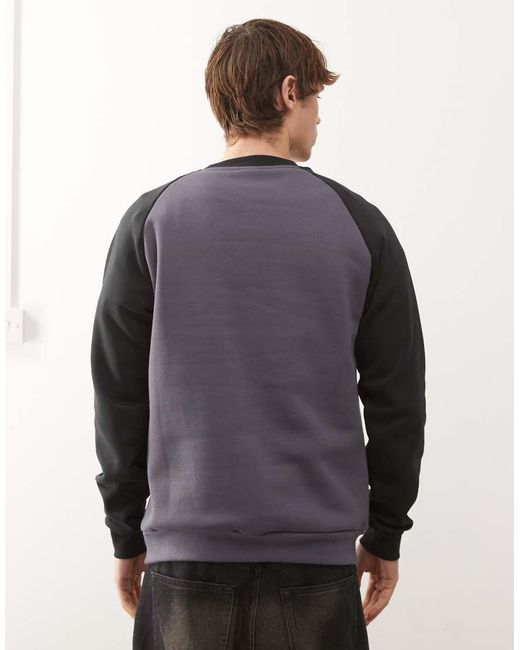 Adidas Originals Gray Chest Stripes Crewneck Sweatshirt for men