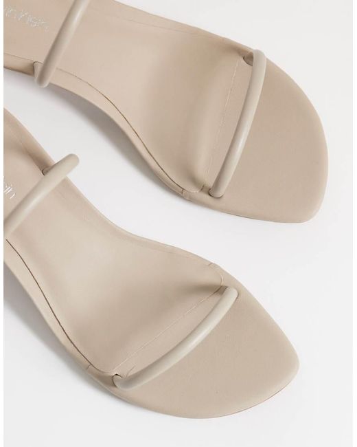 Calvin Klein White Jeans Strappy Leather Double Strap Sandal