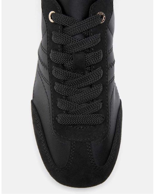 Stradivarius Black Satin-effect Trainers With Thin Soles