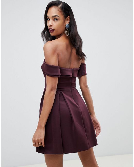 bardot fold wrap dress