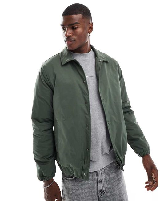 Giacca Bomber Kaki Scuro Imbottita di New Look in Green da Uomo