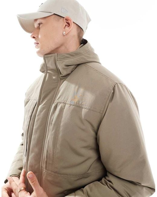 Hollister Natural Fleece Padded Heavyweight Parka Jacket for men