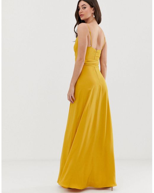 cami wrap maxi dress with tie waist
